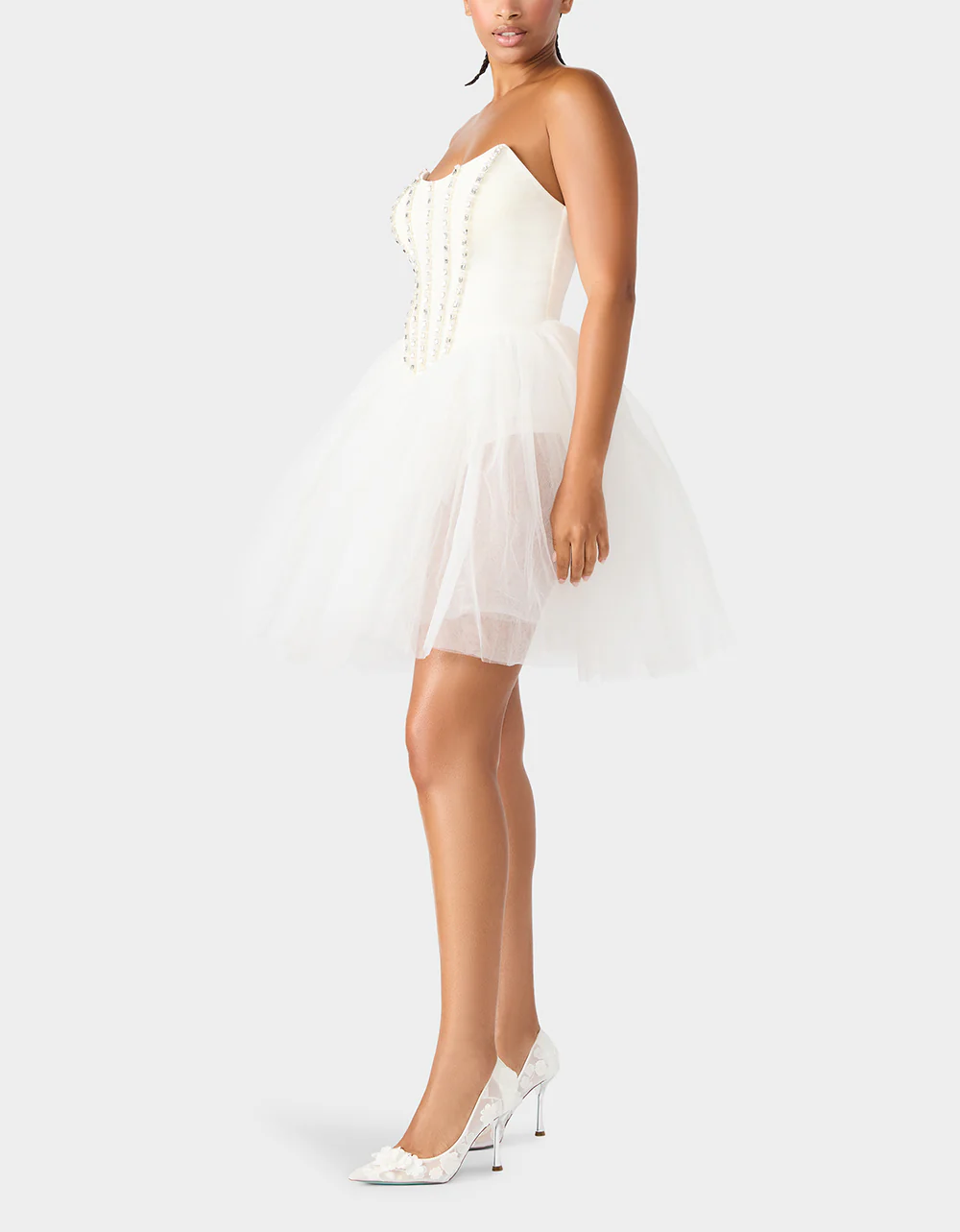 SHEER BALLERINA DRESS WHITE - Image 6