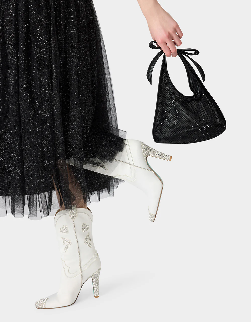 BOW MINI MESH TOTE BLACK - Image 3