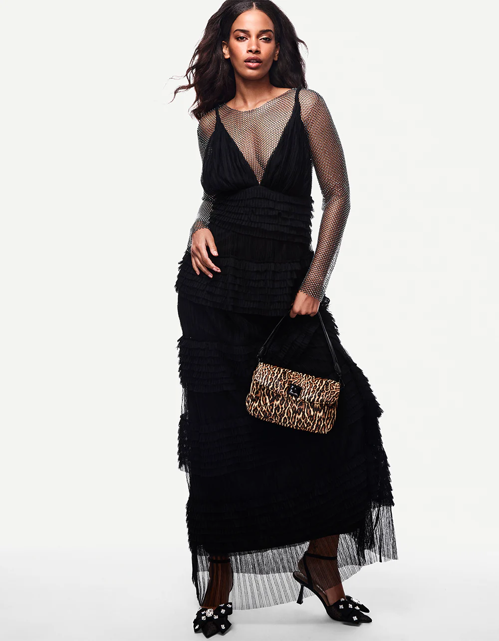 TIERED TULLE GOWN BLACK - Image 10