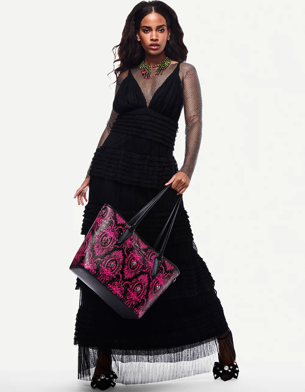 TIERED TULLE GOWN BLACK - Image 11