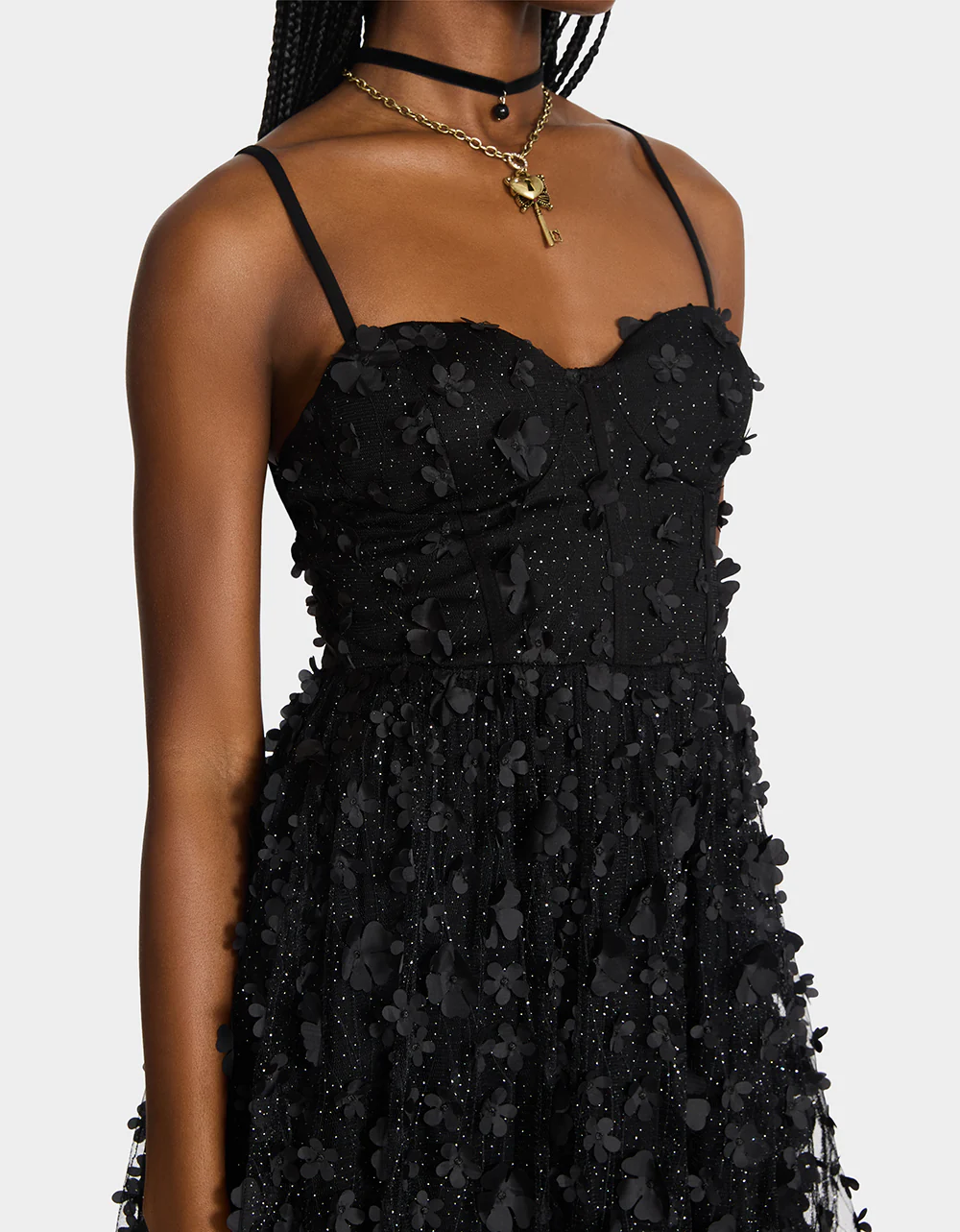 MIDNIGHT BLOOM DRESS BLACK - Image 3